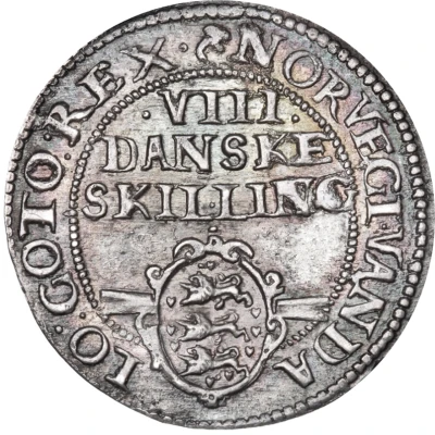 8 Skilling Dansk - Christian IV back