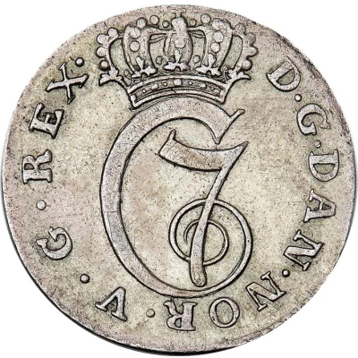 8 Skilling Dansk - Christian VII Value type front