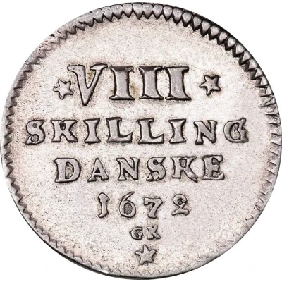 8 Skilling Dansk - Christian V back