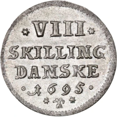 8 Skilling Dansk - Christian V back