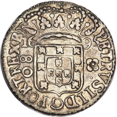 80 Réis - Pedro II Large Crown, Bahia front