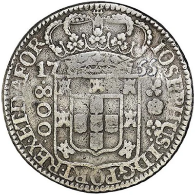 800 Réis- José I Colonial Coinage front