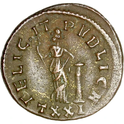 Antoninianus - Carinus FELICI PVBLICA; Ticinum back