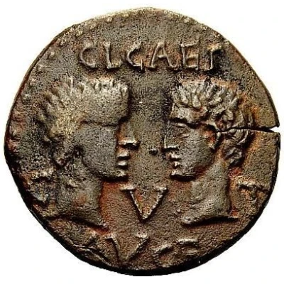 As - Augustus C L CAES C V T AVG F 2 BC - 14 AD back