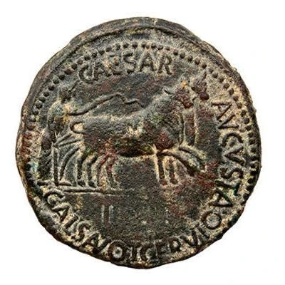 As - Augustus CAESARAVGVSTA C ALSANO T CERVIO II VIR 27 BC - 14 AD back