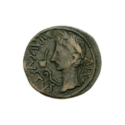 As - Augustus CAESARAVGVSTA II VIR M PORCI CN FAD 8 BC - 1 BC front