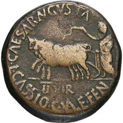 As - Augustus CAESARAVGVSTA L CASSIO C VALE FEN II VIR 27 BC - 14 AD back