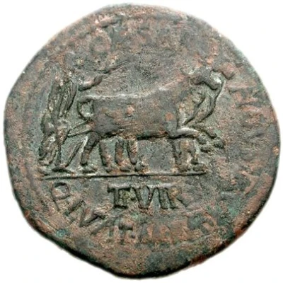 As - Augustus CAESARAVGVSTA Q LVTAT M FABIO II VIR 27 BC - 14 AD back