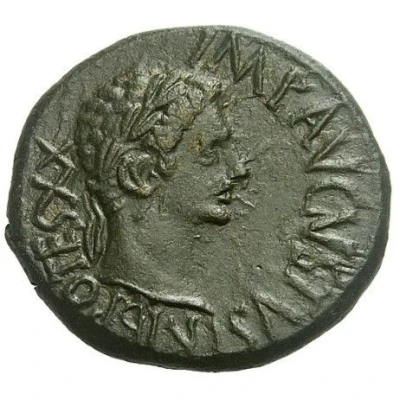 As - Augustus CAESAVGVS II VIR CN DOM AMP C VET LANC 4 BC - 3 BC front