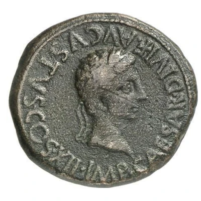 As - Augustus CN DOMITIO C V I CEL II VIR C POMPEIO 5 BC - 3 BC front