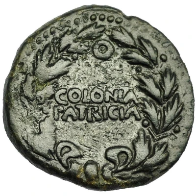 As - Augustus COLONIA PATRICIA 19 BC - 14 AD back