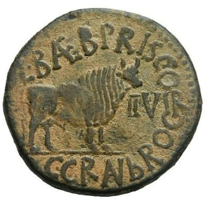 As - Augustus L BAEB PRISCO II VIR C GRAN BROC 27 BC - 14 AD back