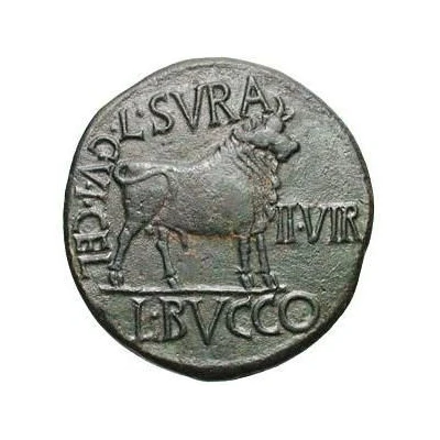 As - Augustus L SVRA C V I CEL II VIR L BVCCO 27 BC - 14 AD back