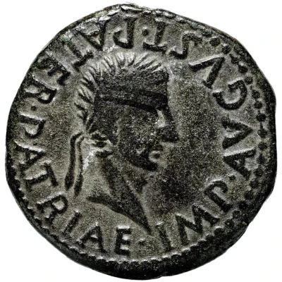 As - Augustus L VALENTINO M CA I II VIR L NOVO 2 BC - 14 AD front