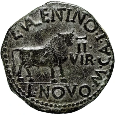 As - Augustus L VALENTINO M CA I II VIR L NOVO 2 BC - 14 AD back