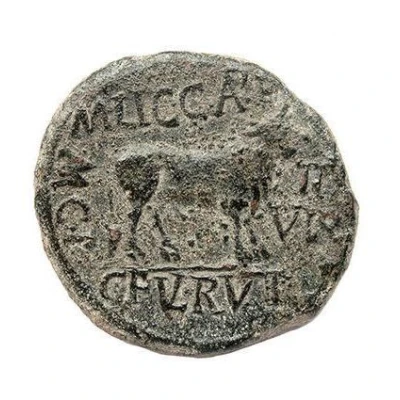 As - Augustus M LIC CAPE M C I II VIR C FVL RVTI 2 BC - 14 AD back