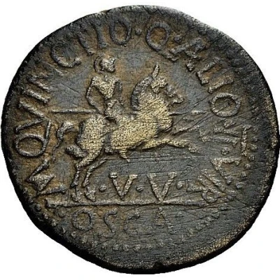 As - Augustus M QVINCTIO Q AELIO II VIR V V OSCA 27 BC - 14 AD back