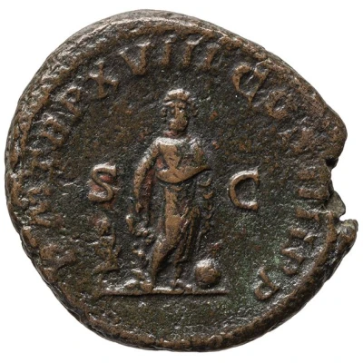 As - Caracalla P M TR P XVIII COS IIII P P S C; Asclepius and Telesphorus back