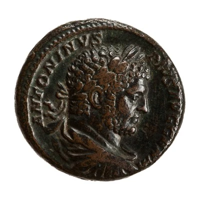 As - Caracalla P M TR P XVIII COS IIII P P S C; Asclepius and Telesphorus front