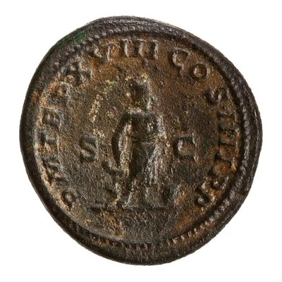 As - Caracalla P M TR P XVIII COS IIII P P S C; Asclepius back