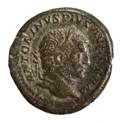 As - Caracalla P M TR P XVIIII COS IIII P P S C; Diana front