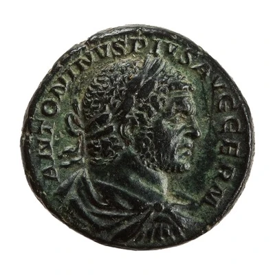 As - Caracalla P M TR P XX COS IIII P P S C; Jupiter and Victory front