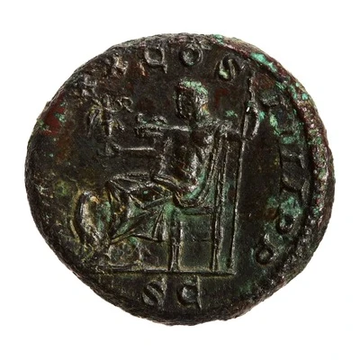 As - Caracalla P M TR P XX COS IIII P P S C; Jupiter and Victory back