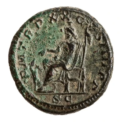 As - Caracalla P M TR P XX COS IIII P P S C; Pluto back
