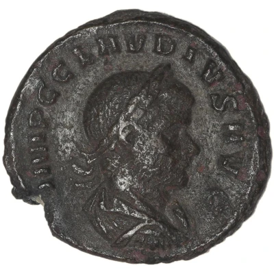 As - Claudius II Gothicus IOVI VICTORI; Jupiter front