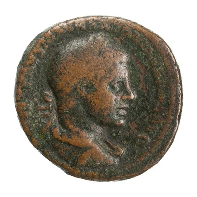As - Elagabalus PONTIF MAX TR P II COS II P P S C; Roma and Victory front