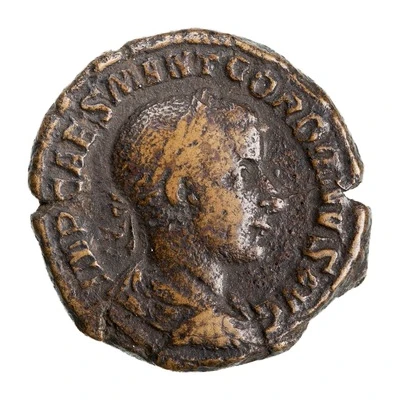 As - Gordian III FIDES MILITVM S C; Fides front