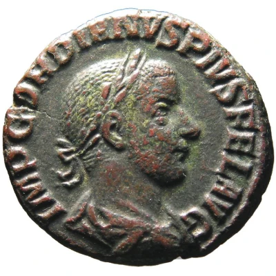 As - Gordian III LIBERALITAS AVG IIII S C; Liberalitas front