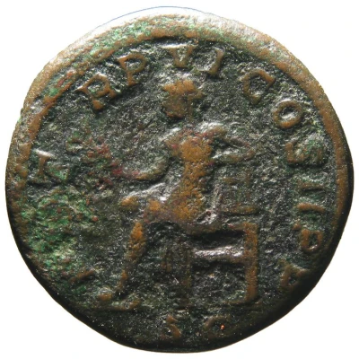 As - Gordian III P M TR P VI COS II P P S C; Apollo back