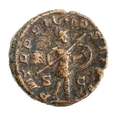 As - Gordian III P M TR P VII COS II P P S C; Mars back