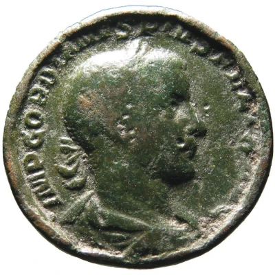 As - Gordian III P M TR P VII COS II P P S C; Mars front