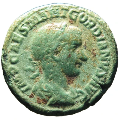 As - Gordian III VIRTVS AVG S C; Virtus front