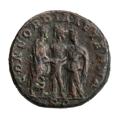 As - Julia Paula and Elagabalus CONCORDIA AETERNA S C; Concordia back