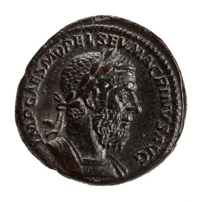 As - Macrinus PONTIF MAX TR P II COS II PP S C; Securitas front