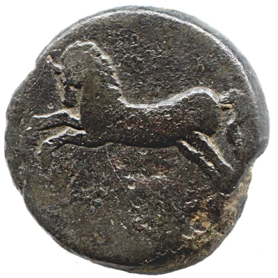 As - Massinissa or Micipsa with pellet 203 BC - 118 BC back