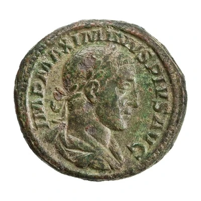 As - Maximinus Thrax MARTI PACIFERO S C; Mars front