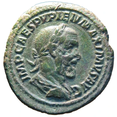 As - Pupienus CONCORDIA AVGG S C; Concordia front