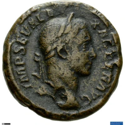 As - Severus Alexander P M TR P VIIII COS III P P S C; Victory front