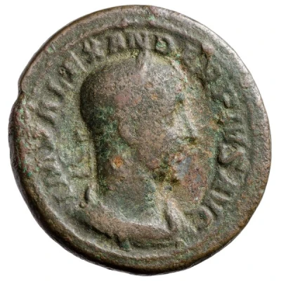 As - Severus Alexander P M TR P XIIII COS III P P S C; Sol front