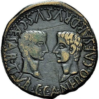 As - Tiberius C C A NERO CAESAR DRVSVS CAESAR II VIR back