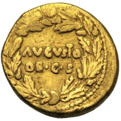 Aureus AVGVSTO OB C S; Feronia 19 BC - 4 BC back