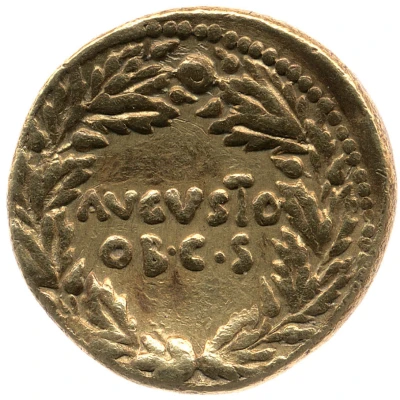Aureus AVGVSTO OB C S; Liber 19 BC - 4 BC back