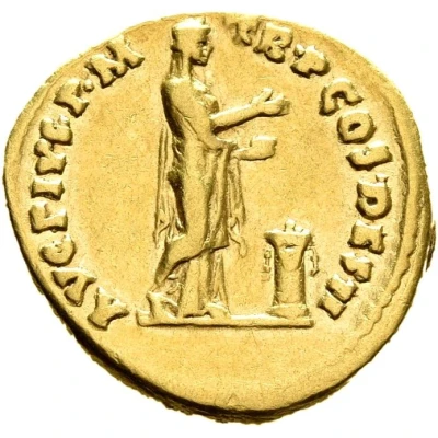 Aureus - Antoninus Pius AVG PIVS P M TR P COS DES II; Pietas back