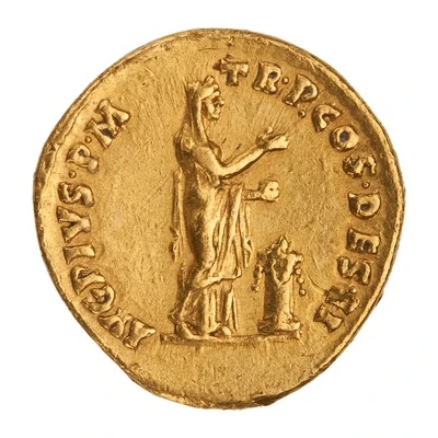 Aureus - Antoninus Pius AVG PIVS P M TR P COS DES II; Pietas back