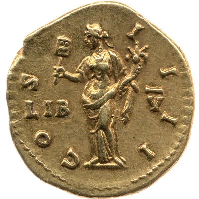 Aureus - Antoninus Pius COS IIII LIB V; Liberalitas back