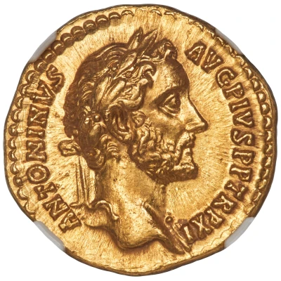 Aureus - Antoninus Pius COS IIII LIB V; Liberalitas front